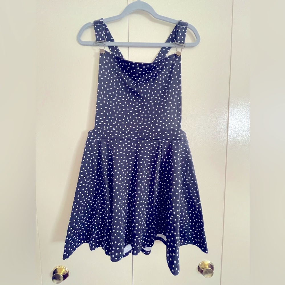 Cotton On Overalls/Apron Polka Dot Dress L